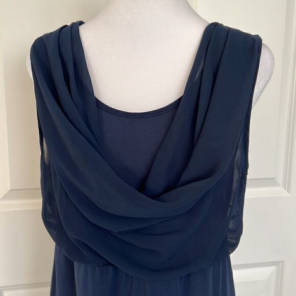 💫 💫 NWT HPX2 🌟 Mama - Licious, Navy Blue dress/sheer overlay,  “M” maternity 💫 💫 - Picture 3 of 7
